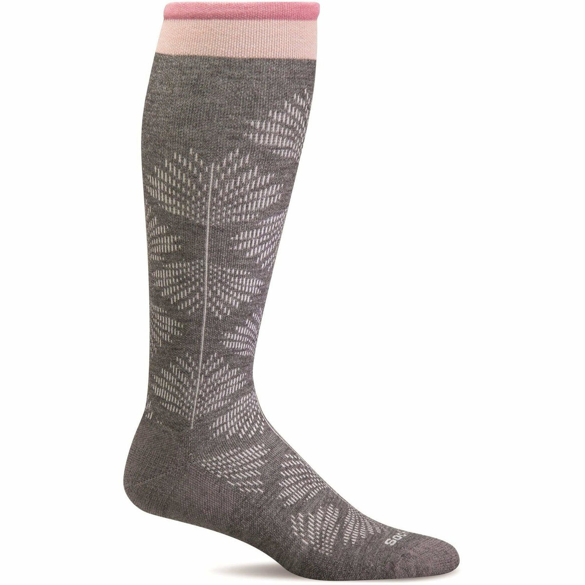 Sockwell - Women&#39;s Full Floral Wide Calf Black and Charcoal Compression
