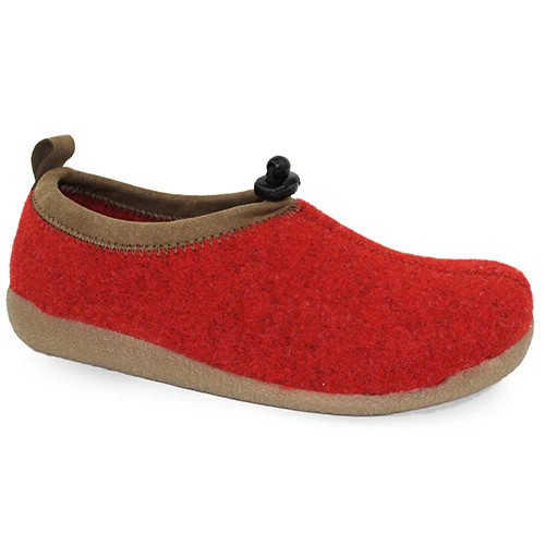 SANITA Samso Red Wool Felt Slipper Women&#39;s