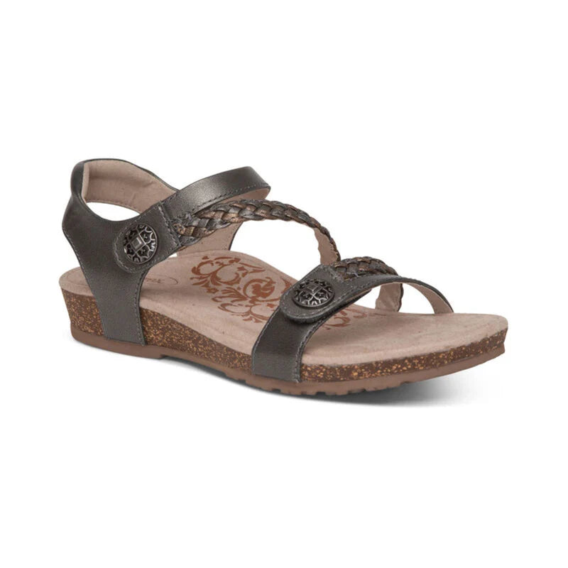 Jillian   Braided   Quarter   Strap   Sandal Gunmetal
