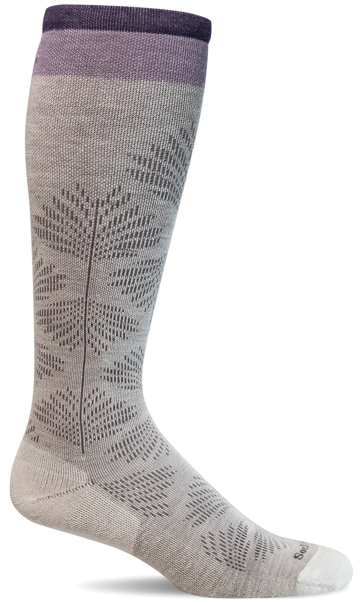 Sockwell- Full Floral Wide Calf Compression-Natural