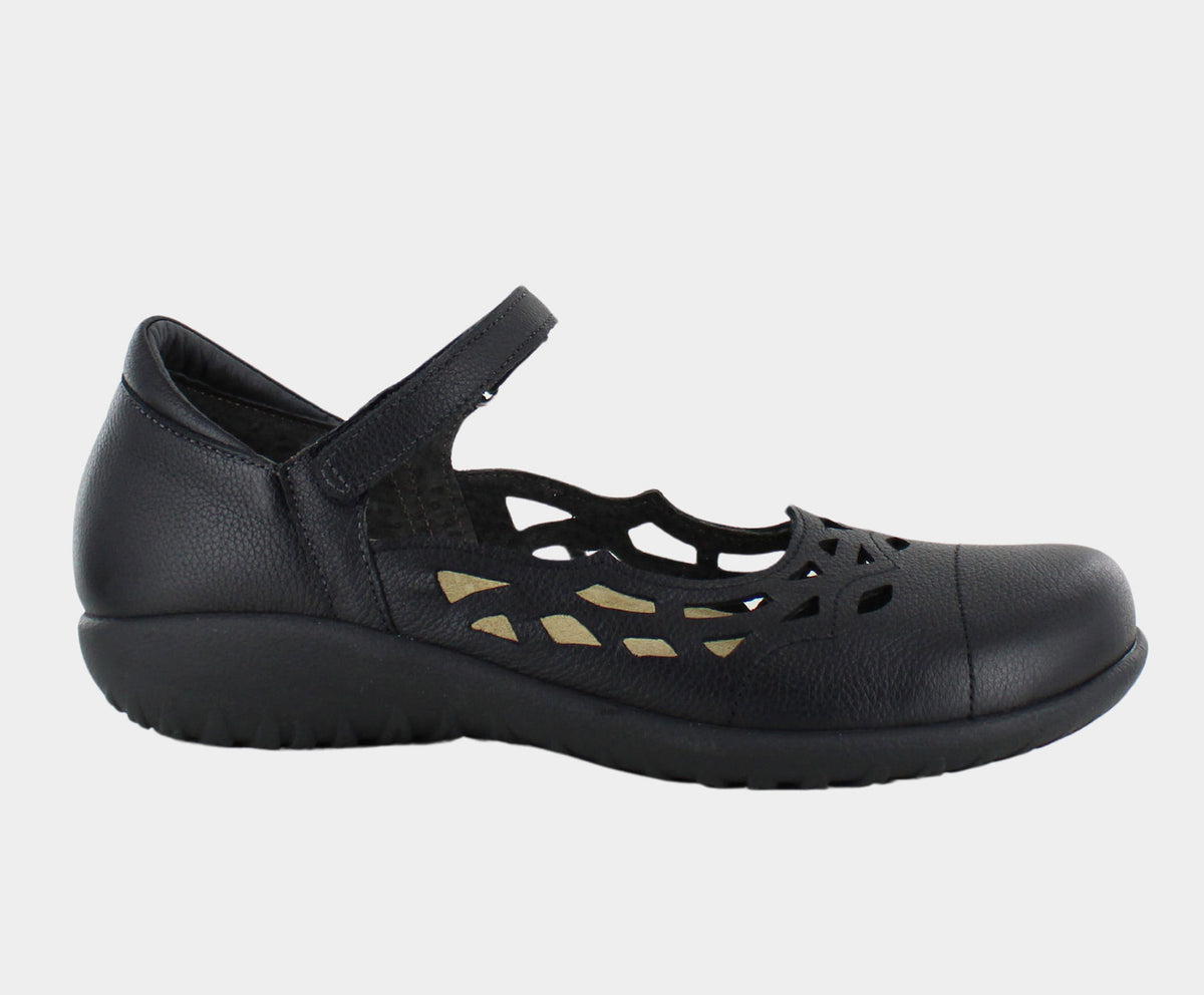 NAOT-Agathis Women&#39;s Black Soft Leather Shoe