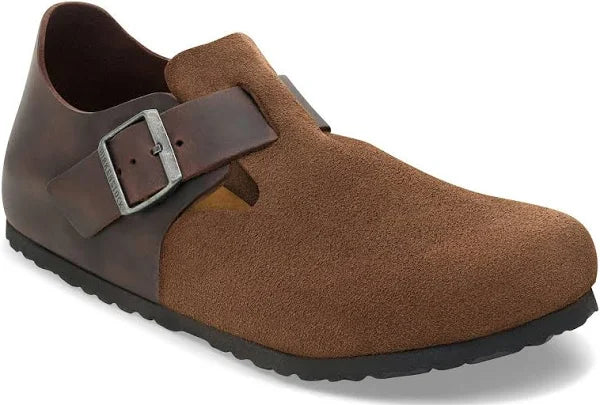 BIRKENSTOCK - LONDON - Suede Oiled Leather - Dark Tea